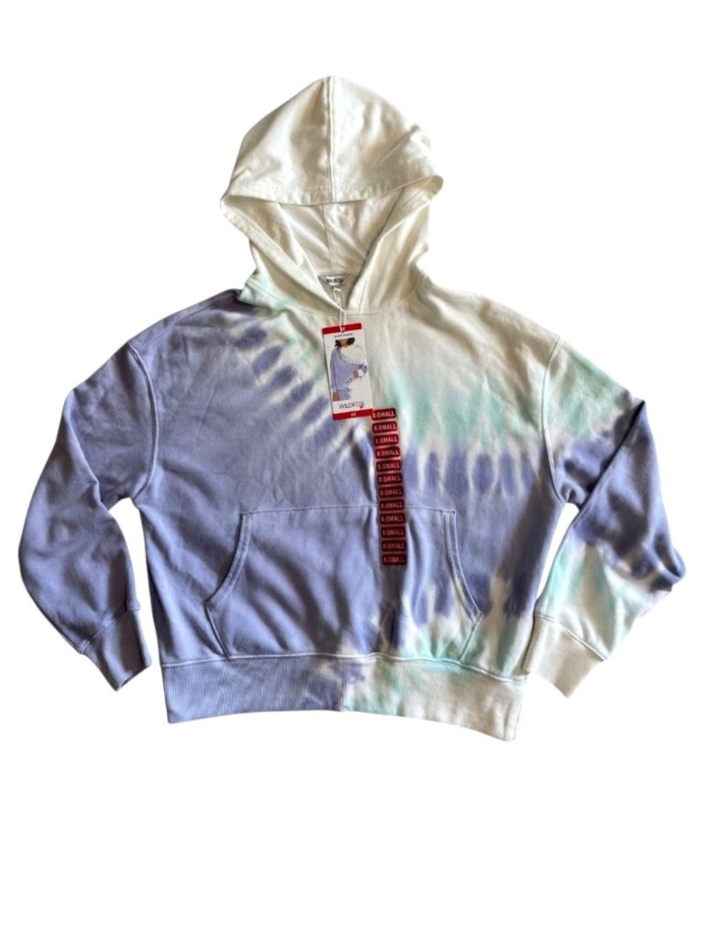 NWT WILDFOX Women’s Peri Shibori Pastel Tie-dye Hoodie Size XS